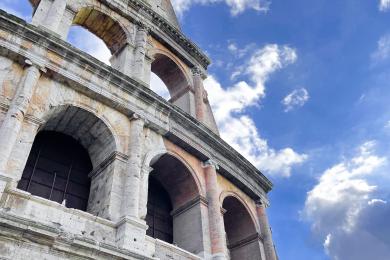 an artistic shot of the Colosseum in Rome