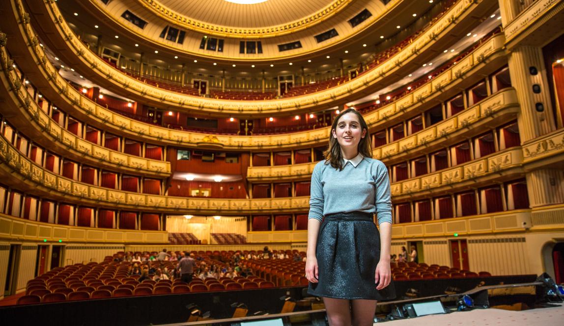 student intern in vienna auditorium
