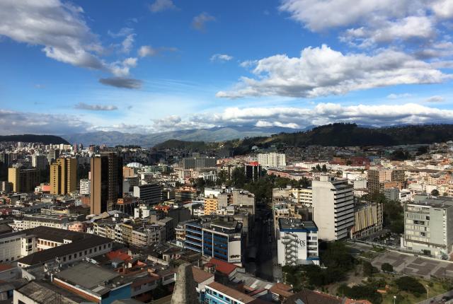 aerial view of Quito