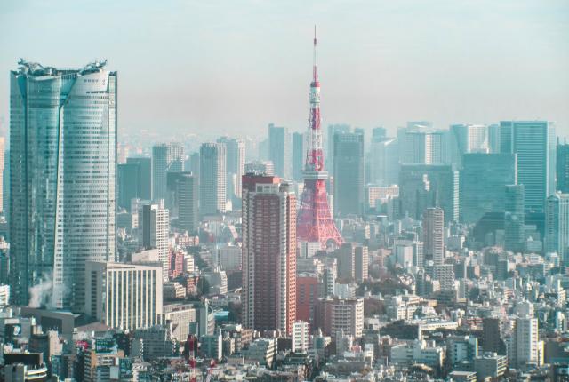 Seoul cityscape with arial tower