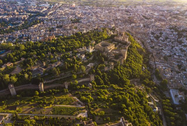 An arial shot of Granada, Spain.